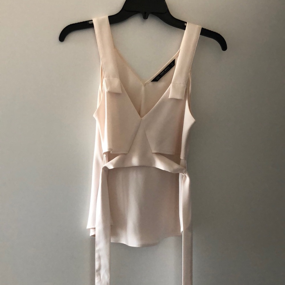 Zara Basics Pale Pink Wrap Tank
